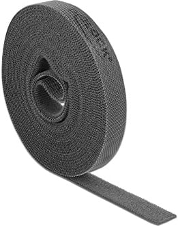 Delock Klettband auf Rolle L 5 m x B 15 mm grau