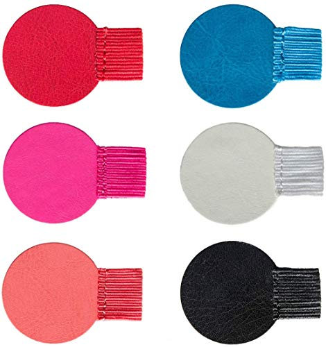 Meet-shop Stifthalter Selbstklebend,Runde Form Stiftschlaufe 6 Pack Leder Elastische Stiftschlaufe für Notizbuch, Planer, Kalender, Klemmbretter usw