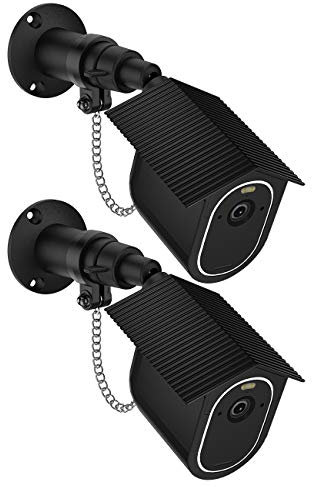 UIQELYS Anti-Theft Security Chain for Arlo Essential Outdoor Mount and Protective Silicone Skins, Adjustable Mounting Bracket and Camera Case, Extra Protection for Your Wireless Home Security (2Pack)