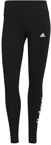 adidas Damen Essentials High-Waisted Logo Leggings, Black/White, XS Short