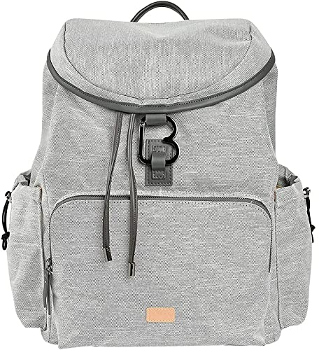 BÉABA, Sac à Langer, Sac à dos à langer, Grande contenance 22L, 13 Poches de rangement, Nombreux accessoires, Confort Maximal, Waterproof, Sac Vancouver, Gris Clair
