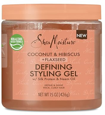 SheaMoisture Defining Styling-Gel für dickes, lockiges Haar, Kokosnuss und Hibiskus, parabenfrei, Frizz Control Styling-Gel