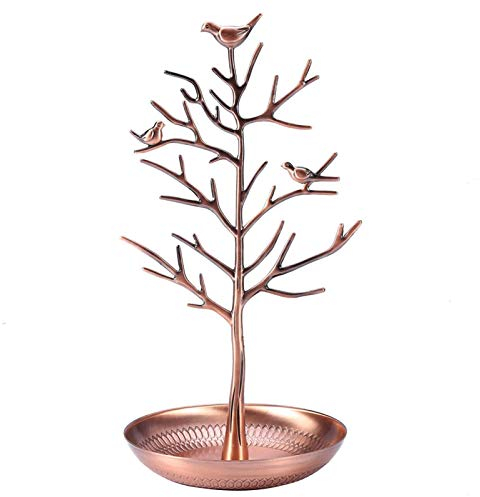 VIFERR Metall-Ohrring-Schmuckständer Vögel Baum Schmuckkettenständer Armband Schmuckhalter Display Ornament für Frauen