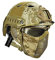 PJ Airsoft Paintball Fast Helm mit faltbarem Gehörschutz halbe Stahlnetz Maske und Brillen Set