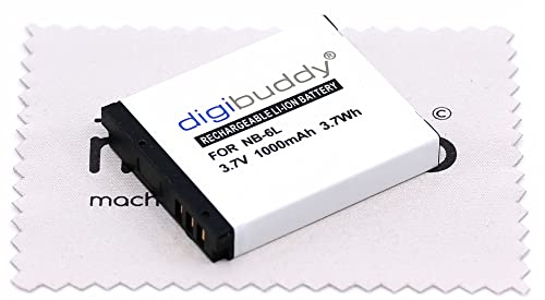 Ersatz Akku passend für Canon PowerShot SX170 is, D30, S200, SX240 HS, SX700 HS, SX510 HS, SX710 HS, SX610 HS, SX540 HS, SX600 HS (Ersetzt NB-6L, NB-6LH) Kamera Akku OTB mit mungoo Displayputztuch