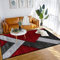PHP Stylish Large Area Rugs For Living Room - Non Shedding Dense Pile Shaggy Rug For Bedroom Kitchen Carpet Runner Non Slip Floor Mat - Red Grey Silver - Nova, 120 x 170 cm