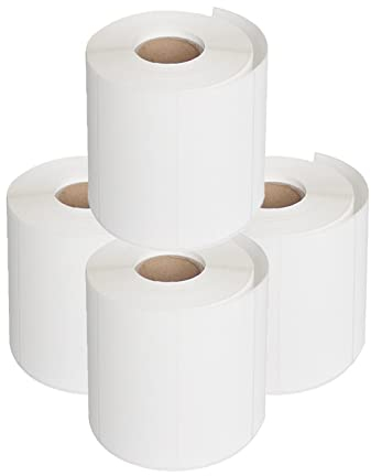 4 Rolls 1000 Thermische Adressaufkleber 89x36mm,Aufkleber Etiketten für Thermodrucker Selbstklebend Klebeetiketten zum Beschriften für Desktopdrucker, selbstklebend, glänzend- Weiß