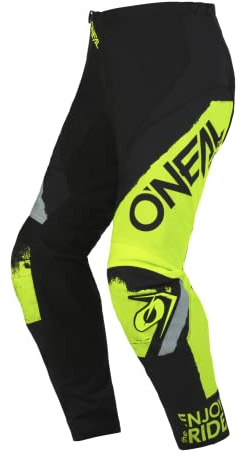 O'NEAL | Motocross-Hose | MTB Enduro MX | Bequeme lockere Passform für maximale Bewegungsfreiheit, Bündchenlose Hosenbeine | Element Pants Shocker V.23 | Erwachsene | Schwarz Neon-Gelb | Größe 34/50