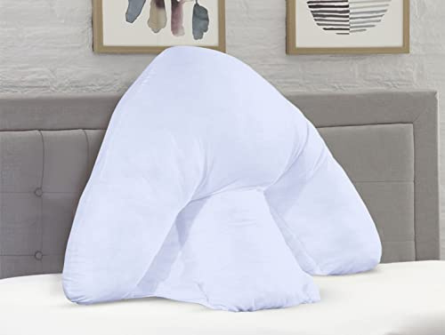 AATH COLLECTION Orthopedic Batwing Support Pillow for Back & Neck Support Batwing Shaped Pillow for Healthy Posture Includes Free White Removable Batwing Pillowcase Filled with Hollowfiber