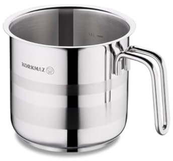 Korkmaz Astra 2 Pot à lait en acier inoxydable 14 cm Capacité 2 l