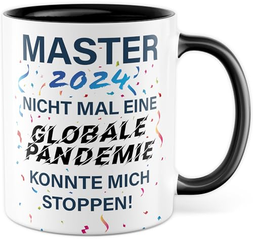 Master 2025 Tasse, Master Abschluss Geschenk Mann Frau lustig, Kaffeetasse für Masterstudent Masterstudentin Deko Masterarbeit, Uni Master-Studium Geschenkidee Kaffeebecher