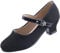 EIGHT KM Mädchen High Heel Kleid Schuhe Mary Jane Prinzessin Hochzeit Pumps Schuhe EKM7015 Sparkle Glitter Minerva Schwarz Größe EU 27
