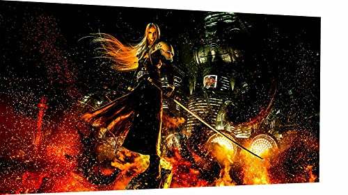 Magic Canvas Art - Bilder Sephiroth Final Fantasy Leinwandbild 1- teilig Hochwertiger Kunstdruck modern Wandbilder Wanddekoration Design Wand Bild – A3490, Größe: 80 x 80 cm