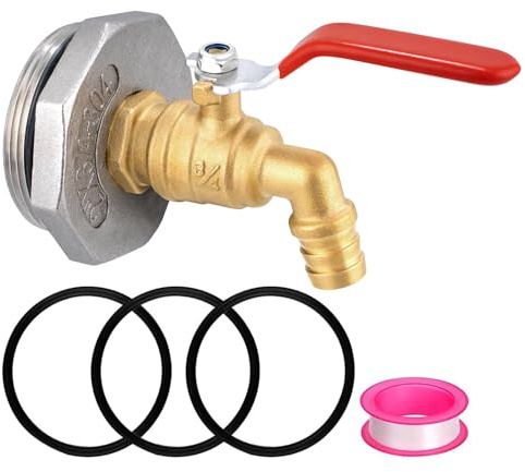Carvedexquisitely 5,1 cm Trommelhahn für 55 Gallonen Trommel, 1,9 cm Messing-Regenfass-Wasserhahn mit EPDM-Dichtung