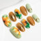 Sun&Beam Nails Handmade Medium Long Oval Flower False Nail Tips with Cute 3D Sunflower Popular Charm Design Press On Nails 10 Pcs (#022 M)