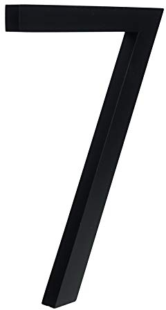 HASWARE Floating House Number 4 inch Stylish Door Numbers Alphabet Plaque Street Home Address Numerals (Small 7, Black)