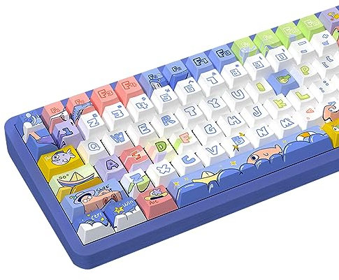 daixiahu Ocean Graffiti Theme keycaps 158 Key PBT keycaps Cherry Custom keycap Set is Suitable for 61/87/104/108 Cherry MX Switch and Other Mechanical Keyboards (Ocean Graffiti)