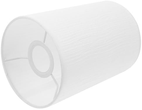 OSALADI Drum Lamp Shade, E27/E14 Base Pendant Lampshade White Pleated Cylinder Lamp Shade Ceiling Lamp Cover for Ceiling Fan Light, 20X14X14cm