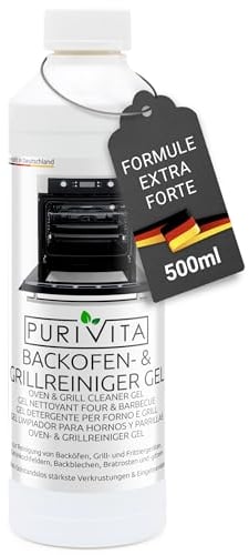 PURIVITA® Backofen - & Grillreiniger Gel Paste [500ML] - Ofenreiniger - Cleansing Grillreiniger - Backofenreiniger gegen hartnäckige Verkrustungen - Gel Paste Reiniger Gasgrill & Grill - Oven Cleaner