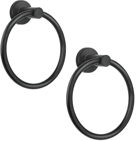 Grehge el Ring Towel Rail for Bathroom Wall Mounted Bathroom Towel Rail Simple Round Towel Rail SUS 304 Stainless Steel (Brushed Gold Towel Ring)