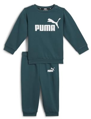 PUMA Unisex Baby Minicats Ess Crew Jogger Fl Trainingsanzug, Kaltgrün, 68 EU