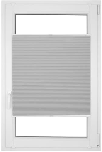 RENA Wabenplissee Thermo Plissee ohne Bohren Verdunklungsplissee Blickdicht Fenster Balkonfenster Balkontür Verdunkelung Sonnenschutz Innen Sichtschutz Hitzeschutz Stahl 95x140 cm