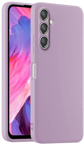 HULLIN Custodia per Telefono in Silicone Colorato, Adatta per Samsung Galaxy A55 5G (6.5) - Erba Viola