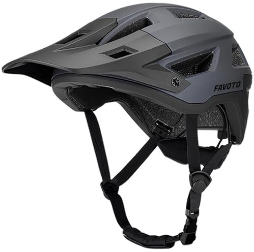 Favoto Mountain Bike Helmet Lightweight - MTB Road Magnetic Buckle Bicycle Helmet for Men Women - Adjustable Cycling Helmet for Adults Youth with CE Certificated