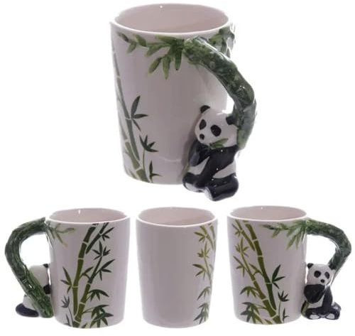1 Stück 5 Stil 340 ml süße Tiertasse Papagei Frosch Tukan Giraffe Griff Keramiktasse mit Bambus Milch Kaffee Tee Tasse Geschenk