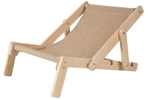Sillón rascador para gatos, sillón reclinable para gatos, silla de playa, cama elevada para gatos, extraíble con cojín de sisal, silla ajustable para gatos domésticos en cualquier época del año