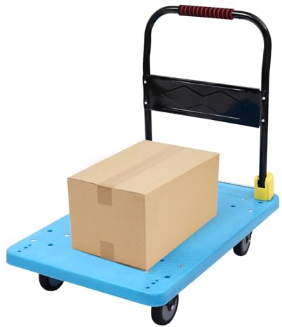 Transport Trolley Folding Handcart Folding Transport Trolley Faltbar Push Hand Cart, Heavy Duty Platzsparend zusammenklappbar (400KG)