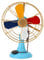 NOENNULL Vintage Table Fan Retro Style Exquisite Colors Metal Wide Base Antique Desk Fan Decor for Showcase Hallway Decoration