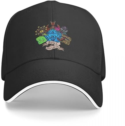 VIDOJI Mode Hut Hip Hop Baseball Cap Roll Initiative DND Spiel Baseball Cap Männer Hüte Frauen Visier Winddicht Snapback Caps Outdoor Geburtstagsgeschenk