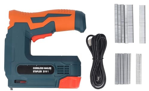 Pistola Sparachiodi Elettrica con Ricarica USB, Cucitrice Alimentata a Batteria Agli Ioni di Litio 2000 MAh, Chiodatrice Brad Portatile a Batteria con capacità di 100 Punti