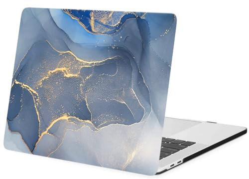 FFBOFFC Hülle Kompatibel mit MacBook Pro 16 Zoll 2023 2022 2021 Modell M3 A2991 M2 A2780 M1 A2485 mit Retina Display, Plastik Schutzhülle Hartschale Cover, Blauer Marmor