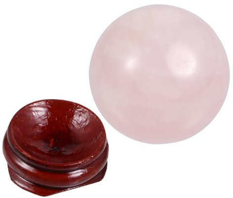Cabilock 2 Piezas Bola de Cristal decoración del hogar Rosa Esfera decoración de Oficina Borla China Cristales Naturales decoración de Bolas de Cristal Cuarzo Rosa