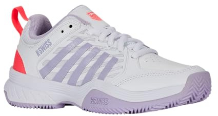 K-Swiss Women's Court Express 2 Tennis Shoe, Wht Orchidpetal Nblaze, 8 UK