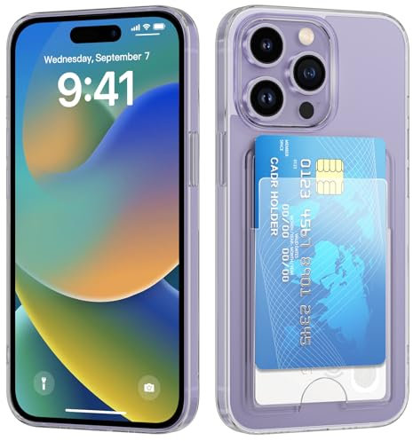 nicekool Coque pour iPhone 14 Pro Étui Portefeuille Transparente Coque Ultra Fin Souple Bumper Étui Porte-Carte Antichoc Housse de Protection Cover