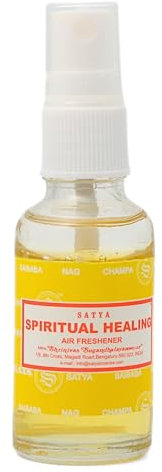 Satya Duftspray, Duftöl - Naturdüfte für Aromatherapie, Raumduft, Diffusor, Duftlampe, Autoduft (30 ml, Spirituelle Heilung)