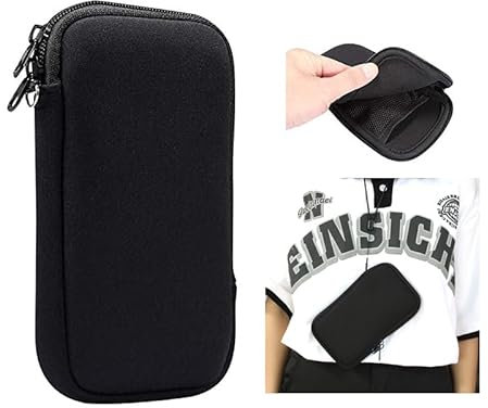 Custodia in neoprene per telefono cellulare con cerniera per Google Pixel 9 Pro XL iPhone 16 Pro Max Smasung Galaxy A06 A16 A05 A15 A55 AA14 S25 Ultra S24 FE HONOR X6b X7b 200 Smart Nero