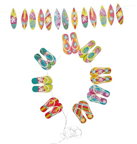 Garneck 2stücke Sommerliche Dekoration Für Strandpartys Teiliges Banner -flops Und Surfbrett Für Tropische Feiern Als Fotohintergrund Für Unvergessliche Momente