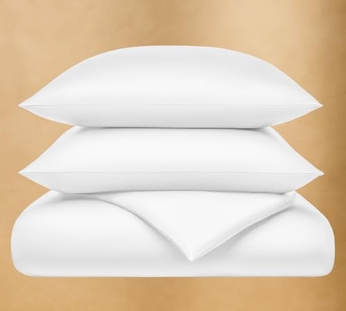 Seralino Satin Bettwäsche Set 155x220 + Kopfkissenbezug 80x80 Weiß | 100% Bio Baumwolle Bettwäsche Mako Satin 155x220| Satin Bettwäsche Bio Baumwolle| Luxusbettwäsche | Bettwäsche Aesthetic Bettbezug