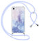 ZhuoFan Coque avec Cordon pour iPhone 16e/SE 4/SE 2025 de Collier, Étui Transparent Aesthetic avec Motif Marbre en Silicone Souple Fond de Panier PC Dur, Housse avec Réglable Portable Lanyard Case