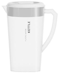 Pichet grande capacité 1,3 L/2,2 L/3 L – Plastique PP résistant à la chaleur et aux chutes – Bouilloire d'eau froide pour jus, réfrigérateur, boissons d'été (1,3 l, blanc)