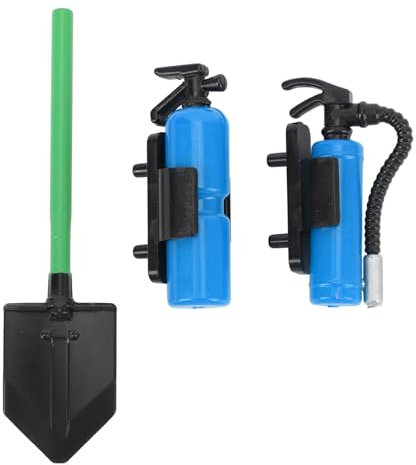 Pilipane RC Car Fire Extinguisher Shovel Set Professional Durable Realistic Simulation Decoration Accessory for 1/10 RC Crawler SCX10 D90 Plastic Material 73x18mm Size 1 Shovel 2 (Blue)