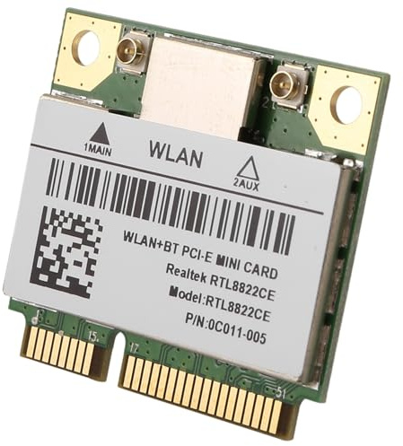 Quisiete RTL8822CE 1200Mbps 2.4G/5Ghz 802.11AC Carte WiFi Réseau Mini PCIe Bluetooth 5.0 Compatible avec Ordinateur Portable/PC 10/11