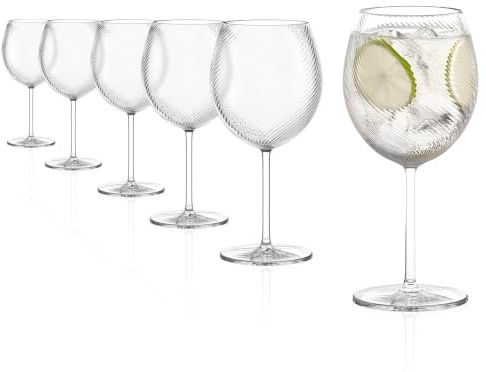 Stölzle Lausitz Berlin Ballongläser Gin-Tonic-Gläser 815 ml, 6er-Set | Große Ballongläser im Art-Déco-Stil für Gin Tonic, Spritz und Wein, aus Kristallglas, stoßfest & spülmaschinengeeignet