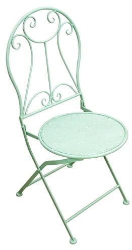 levandeo Garten Stuhl Vintage Metall Grün Klappstuhl Gartenstuhl Bistrostuhl Nostalgie Garten Deko Terrassenstuhl Balkon Terrasse