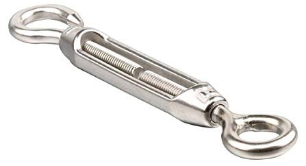 Trimming Shop Turnbuckle Wire Tensioner M12 Rope Strainer Stainless Steel Hook and Eye Cable Tension, Heavy Duty And Adjustable
