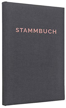 Stammbuch der Familie Serie 'Linea' Leinen dunkelgrau (Rosegold, 21,0 x 14,0)